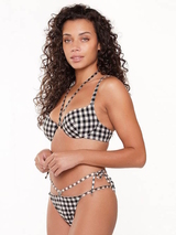 LingaDore Beach Square Print black/white padded bikini bra