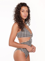 LingaDore Beach Square Print black/white bathingsuit