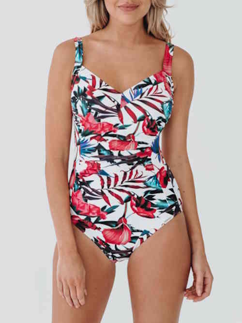 Bomain Lissabon white/print bathingsuit
