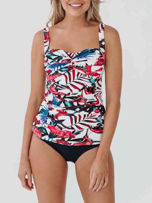Bomain Lissabon white/print tankini set