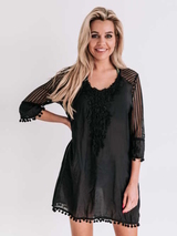Bomain Santorini black beach dress
