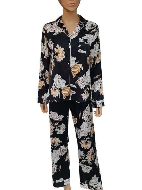 LingaDore Night Blossom black/print pajama