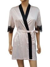LingaDore Night SATIN pink/black kimono