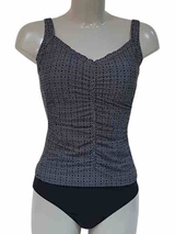 Bomain Dot black/white tankini set