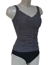 Bomain Dot black/white tankini set