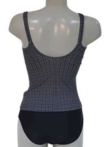 Bomain Dot black/white tankini set