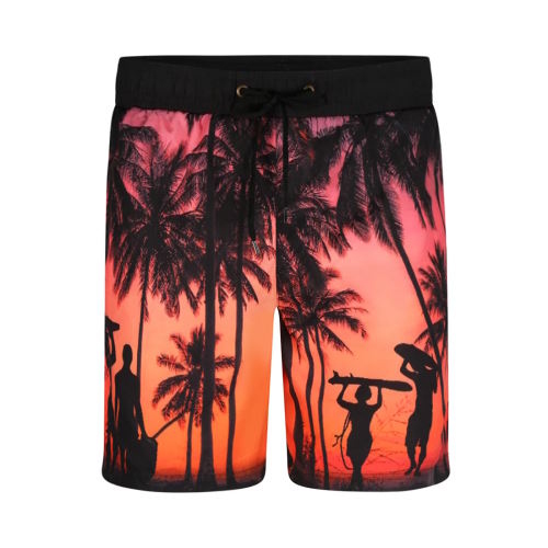 Island Beach orange/print swimshort