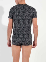 HOM Himeros black/print shirt