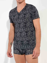 HOM Himeros black/print shirt