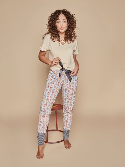 Charlie Choe Retro nights blue/print pyjama pant