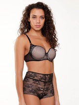 LingaDore Depths of black lingerie black high waist brief