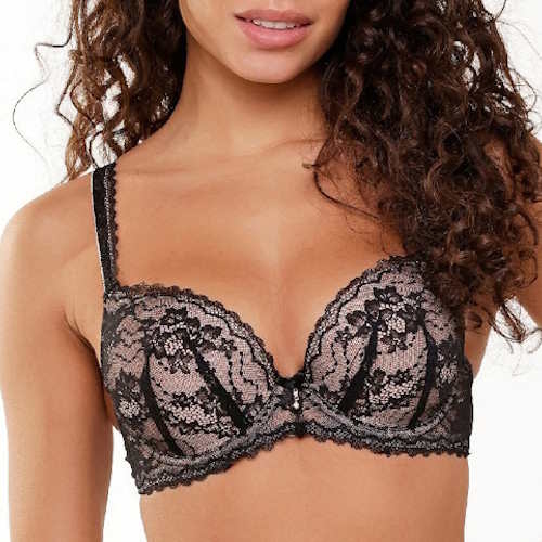 LingaDore Depths of black lingerie black push up bra