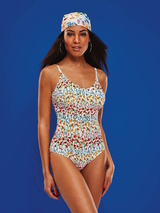 Rosa Faia Swimwear Emiko white/print bathingsuit