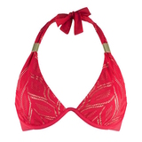 LingaDore Beach fabulous in red Lace red padded bikini bra