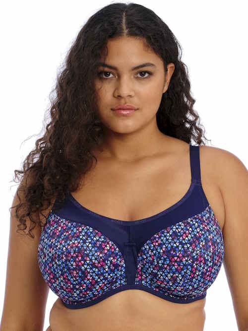 Elomi Energise navy/print sport bra