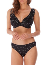 Freya Jewel Cove black/print soft-cup bikini bra
