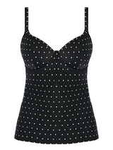 Freya Jewel Cove black/print tankini top