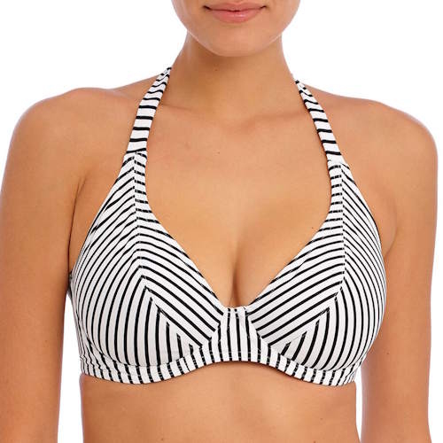 Freya Jewel Cove black/white soft-cup bikini bra