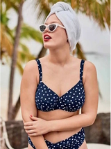 Rosa Faia Swimwear Luna blue/white soft-cup bikini bra
