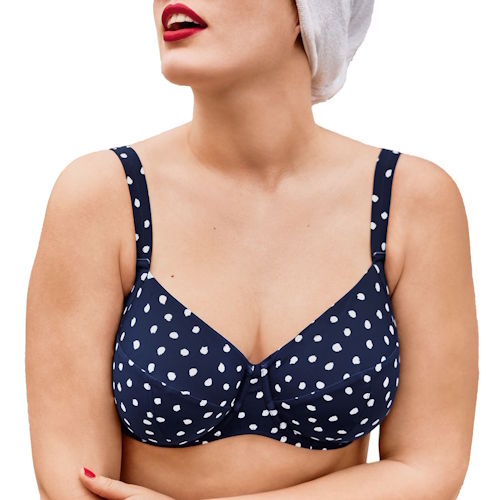 Rosa Faia Swimwear Luna blue/white soft-cup bikini bra