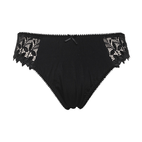 Guy de France Embroidery black thong