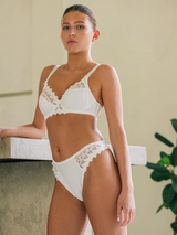 Guy de France Embroidery ivory non-padded bra