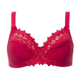 Guy de France Embroidery red non-padded bra