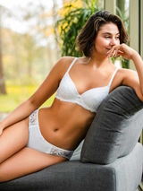 Guy de France Bouquet white padded bra