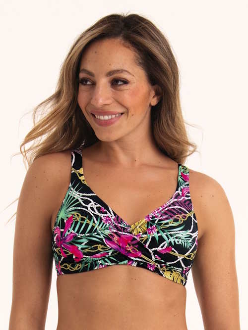 Anita Swimwear Ottillie black/print soft-cup bikini bra