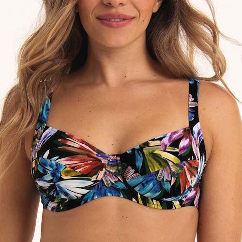 Anita Swimwear Sibel black/print soft-cup bikini bra