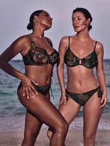 Rosa Faia Swimwear Sibel black/print soft-cup bikini bra