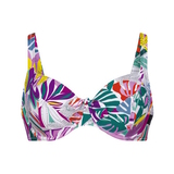 Rosa Faia Swimwear Luna white/print soft-cup bikini bra