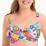Rosa Faia Swimwear Luna white/print soft-cup bikini bra
