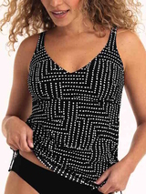 Rosa Faia Swimwear Malaika black tankini top