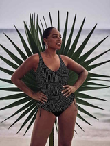 Rosa Faia Swimwear Malaika black tankini top