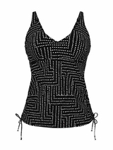 Rosa Faia Swimwear Malaika black tankini top