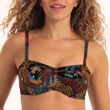 Rosa Faia Swimwear Ella black/print soft-cup bikini bra