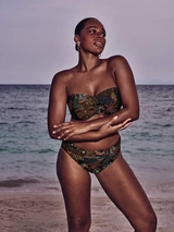 Rosa Faia Swimwear Ella black/print soft-cup bikini bra