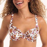 Rosa Faia Swimwear Hermine white/print soft-cup bikini bra