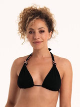Rosa Faia Swimwear Luisa black/brown soft-cup bikini bra