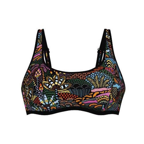Anita Care Laila black/print prosthetic bikini top