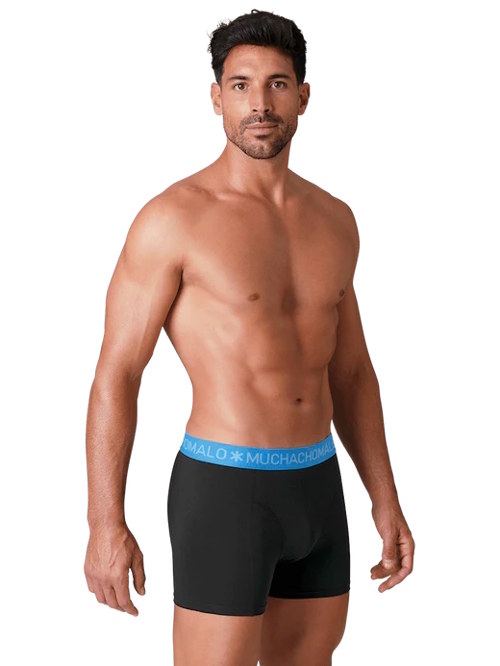 Muchachomalo Basic black/blue cotton boxer short