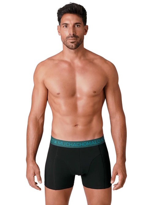 Muchachomalo Basic black/blue cotton boxer short