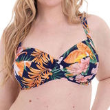 Rosa Faia Swimwear Luna blue/print prosthetic bikini top