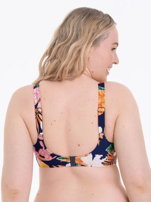 Rosa Faia Swimwear Luna blue/print prosthetic bikini top