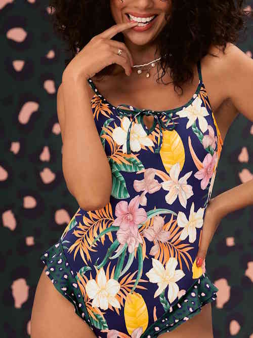 Rosa Faia Swimwear Joni blue/print bathingsuit