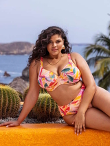 Elomi Swim Sancho Beach orange/pink soft-cup bikini bra