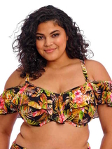 Elomi Swim Tiger Valley black soft-cup bikini bra