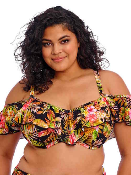 Elomi Swim Tiger Valley black soft-cup bikini bra