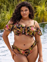 Elomi Swim Tiger Valley black bikini brief